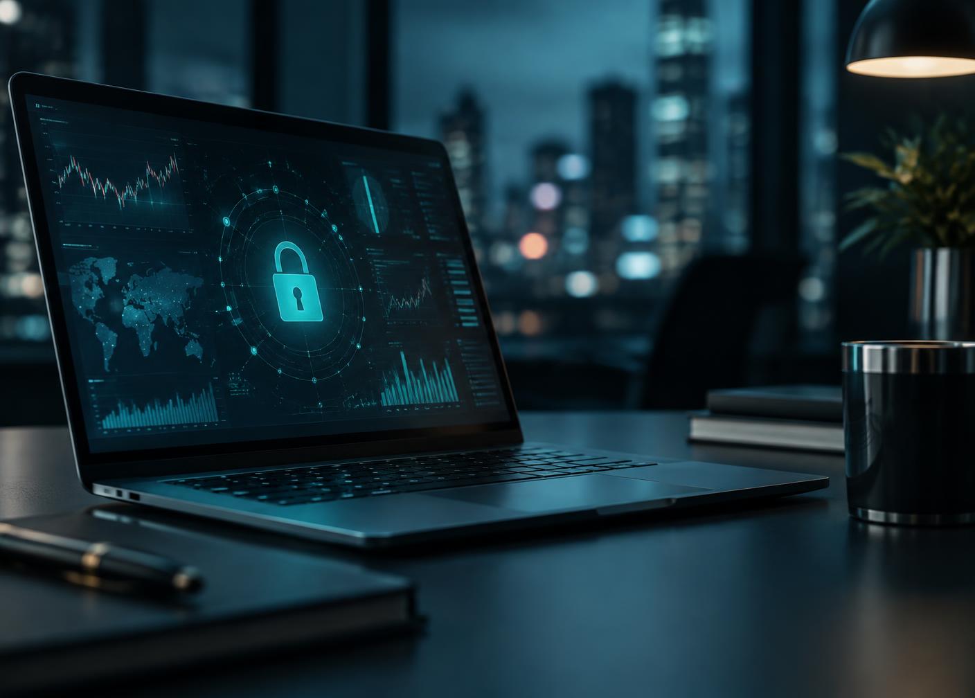 Illustration of a shield protecting financial data